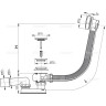 Сифон ALCAPLAST A551KM-100 для ванны автомат комплект, металл/металл, длина 100 см